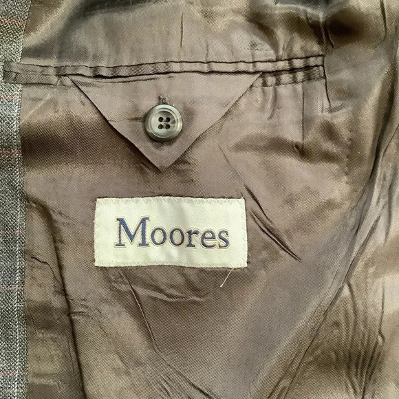 VINTAGE Hyde Park Gray Wool & Silk Plaid Blazer Size 40S - Picture 11 of 16